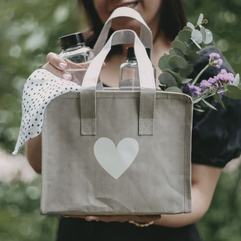 Kühltasche klein grau Herz | Eulenschnitt 