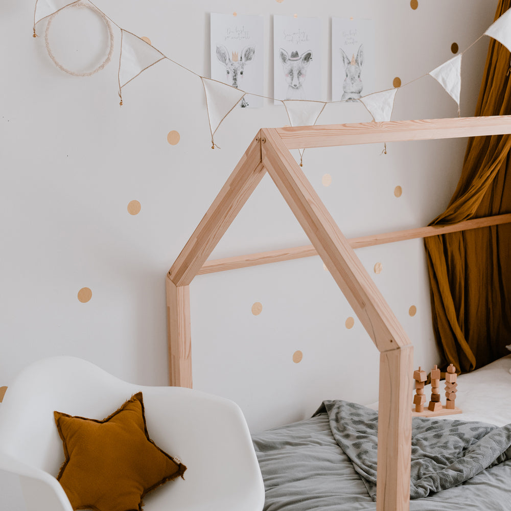 Autocollants muraux points or en lot de 48 pièces