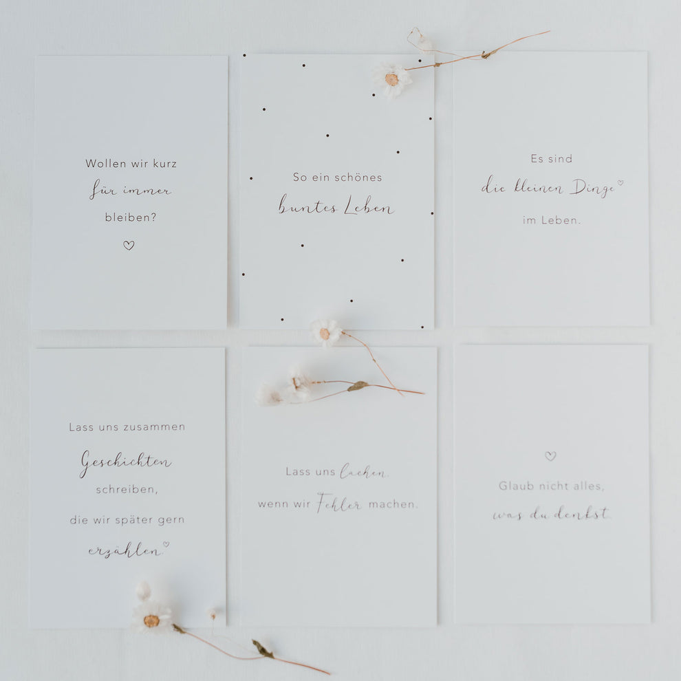 Ensemble 6 cartes postales "Buntes Leben"