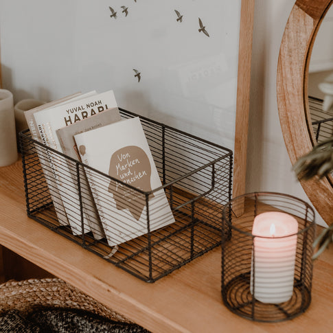 Panier en métal rectangulaire de 34 x 20 cm