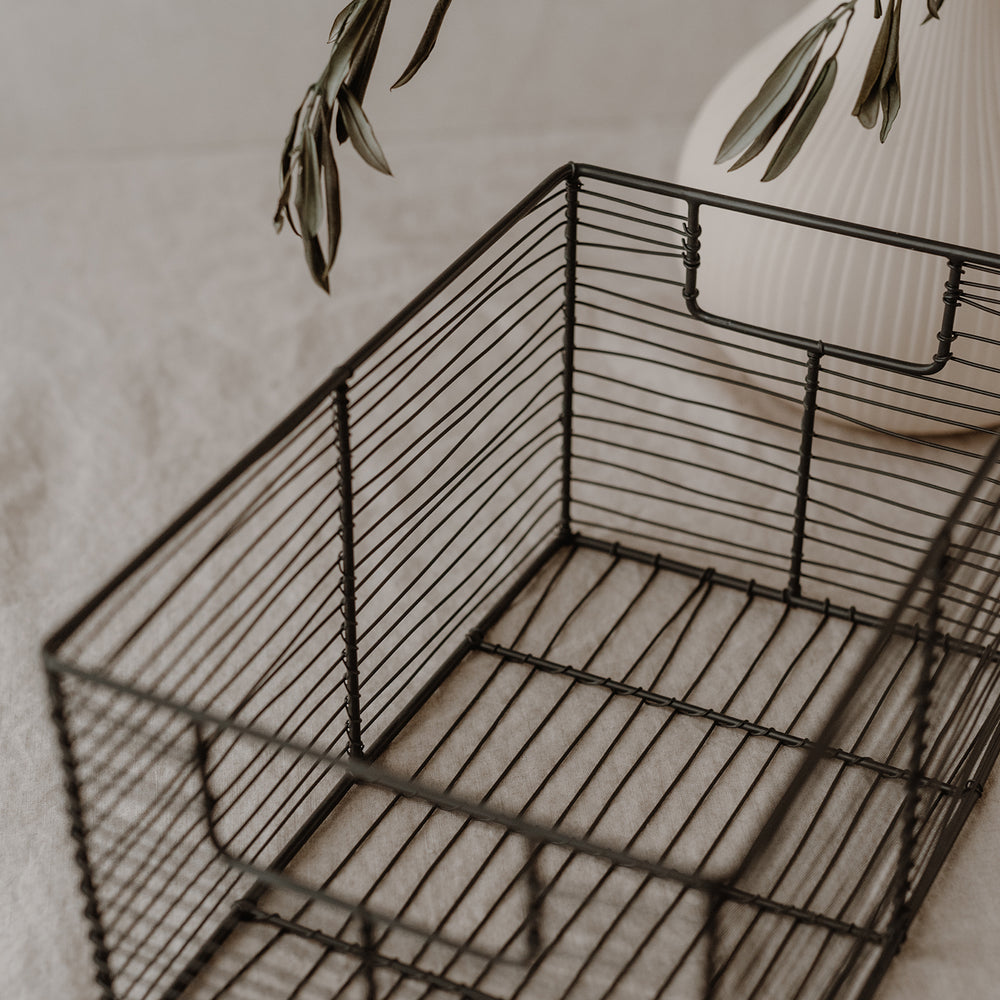 Panier en métal rectangulaire de 34 x 20 cm