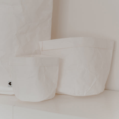 Lot de 2 sacs en papier blanc