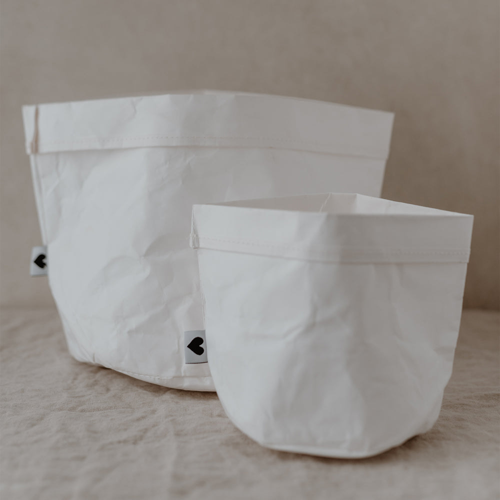Lot de 2 sacs en papier blanc