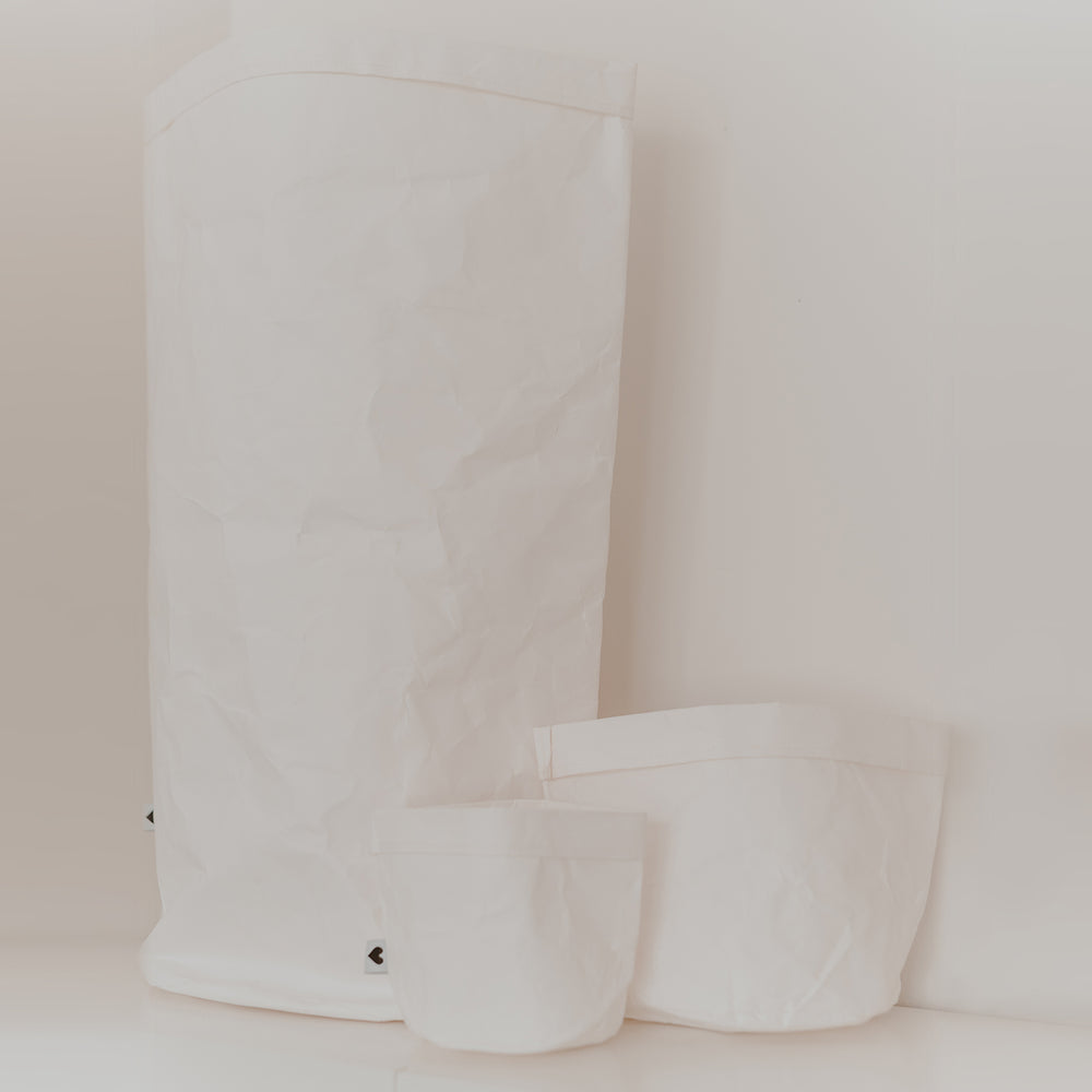 Lot de 2 sacs en papier blanc