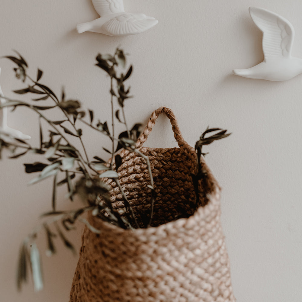 Panier de rangement en jute moyen