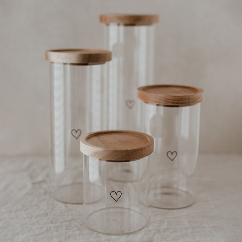 Pot à provisions Coeur Noir 19 cm