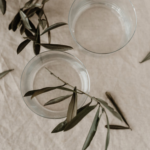 Verres à eau en lot de 2 coeur blanc