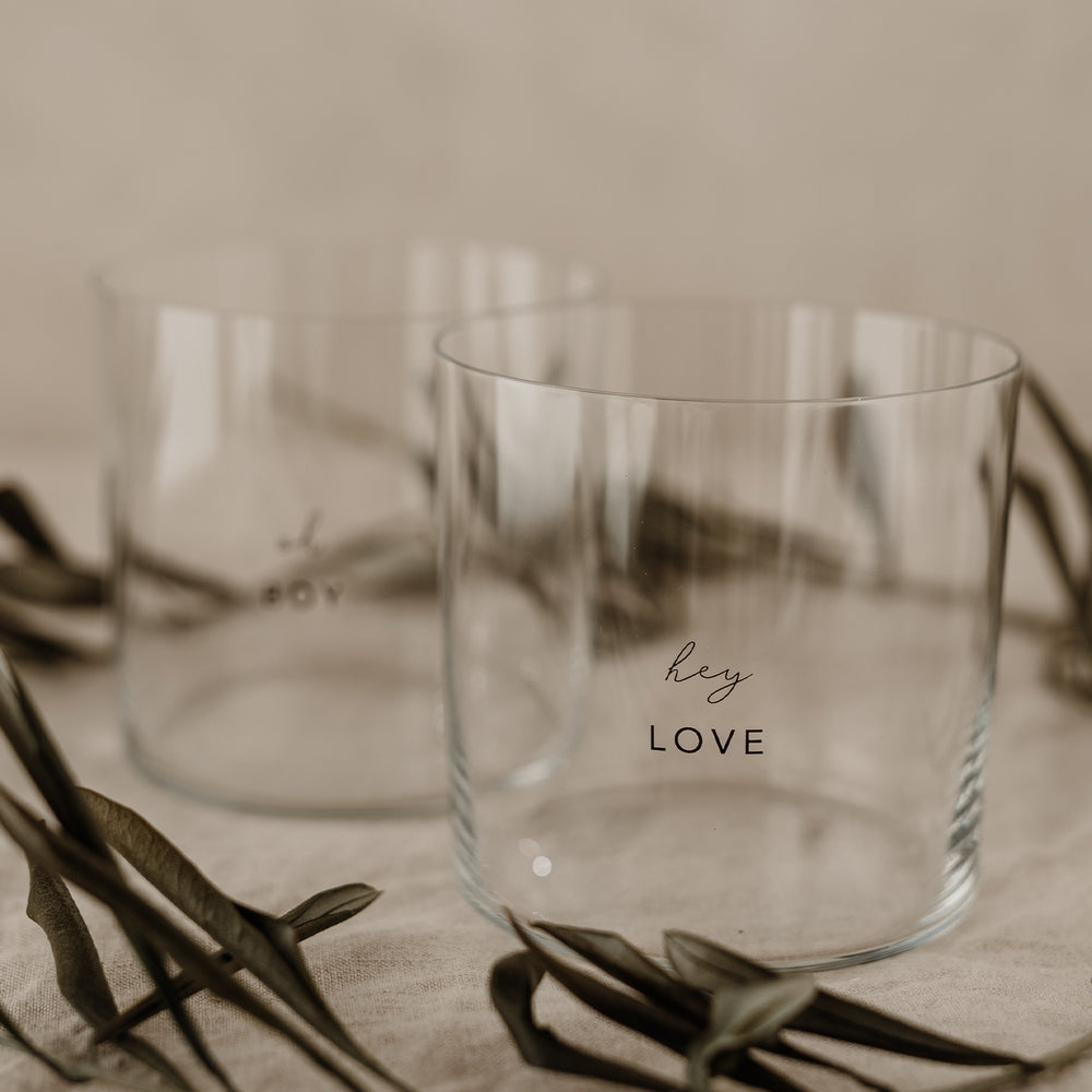 Verres à eau Boy & Love noir en lot de 2