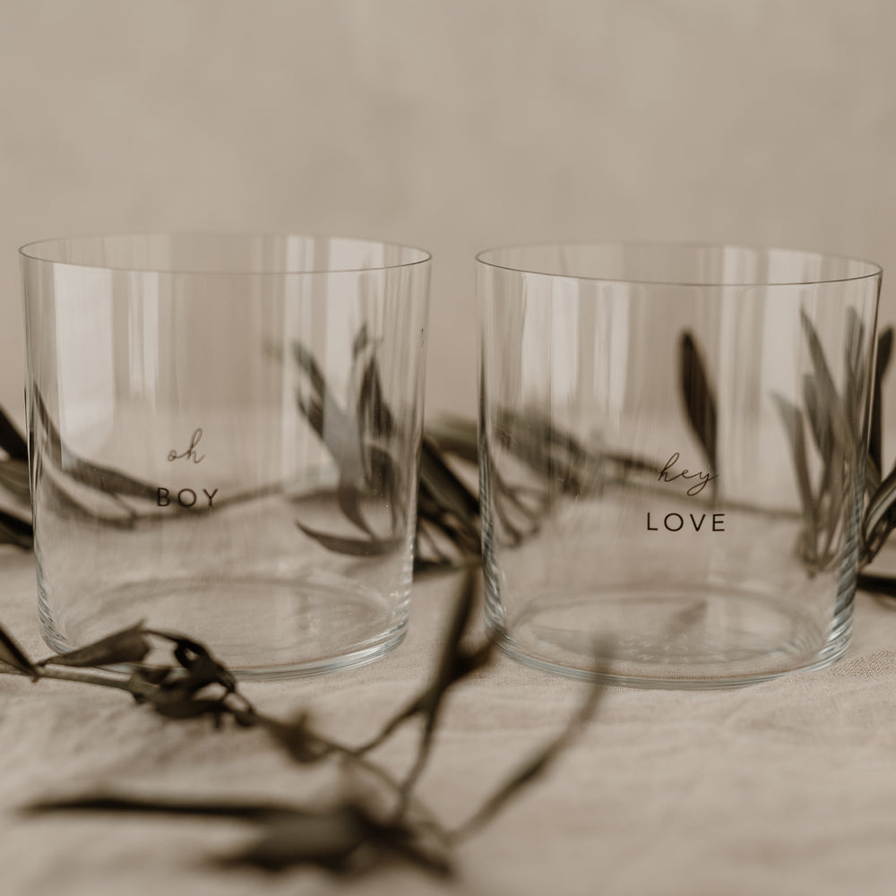 Verres à eau Boy & Love noir en lot de 2