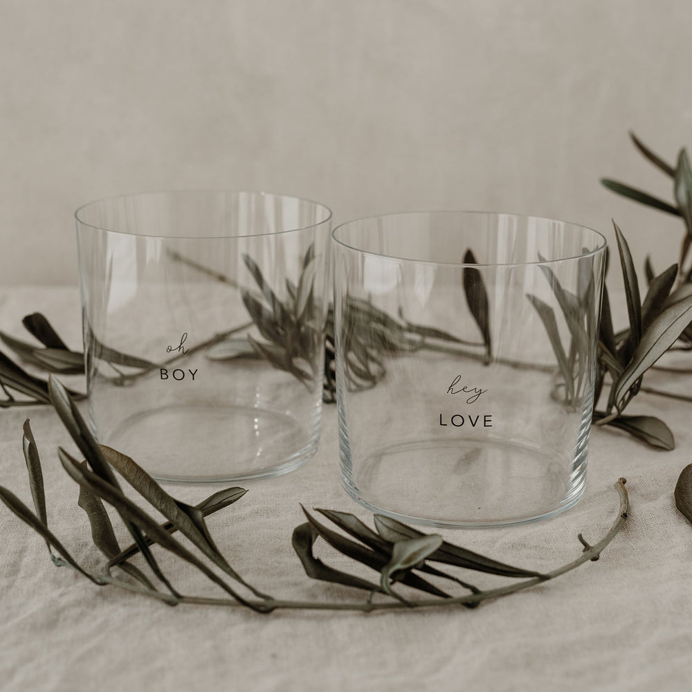 Verres à eau Boy & Love noir en lot de 2
