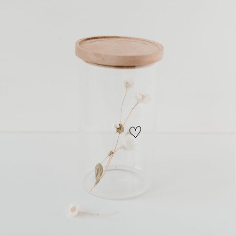 Pot à provisions Coeur Noir 19 cm