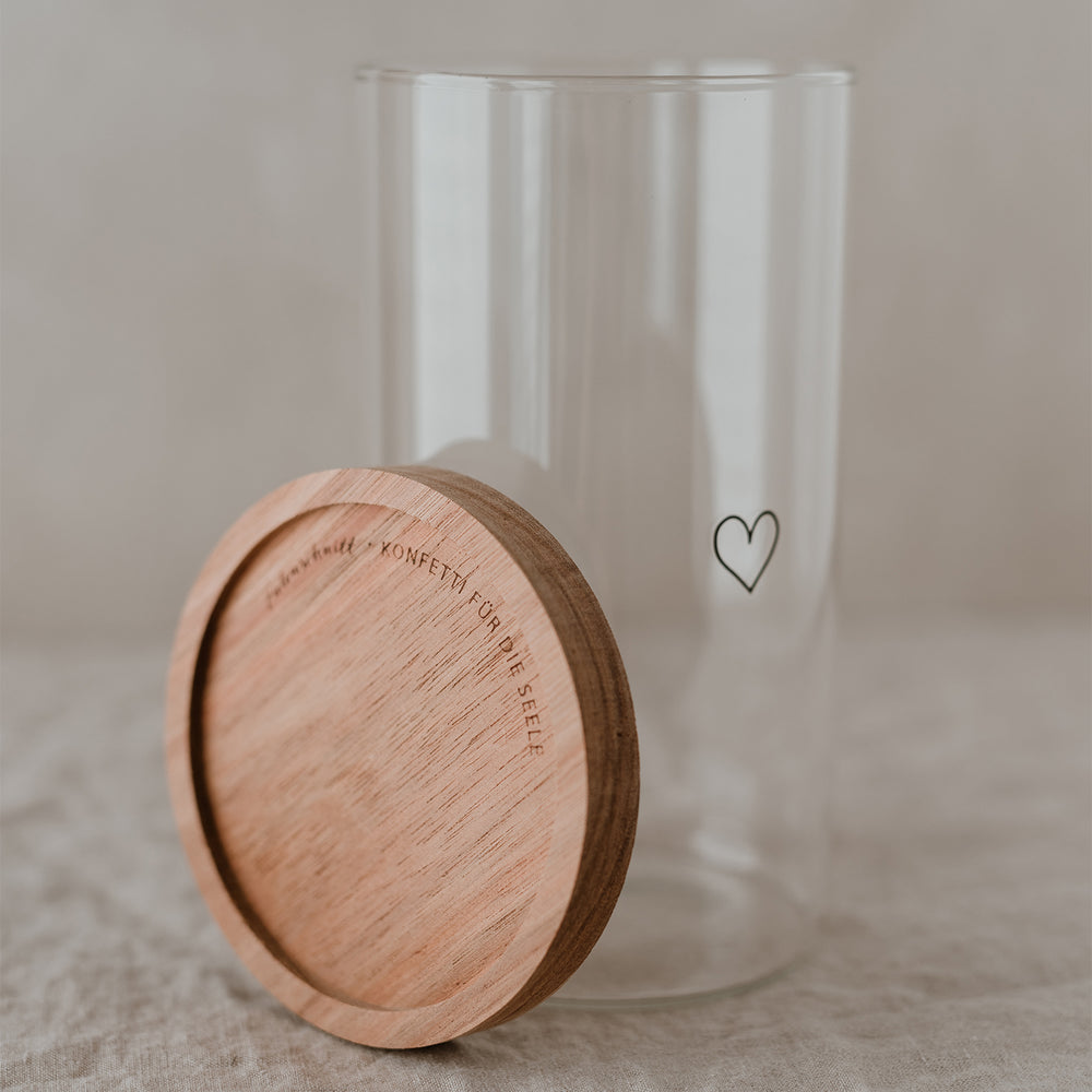 Pot à provisions Coeur Noir 19 cm