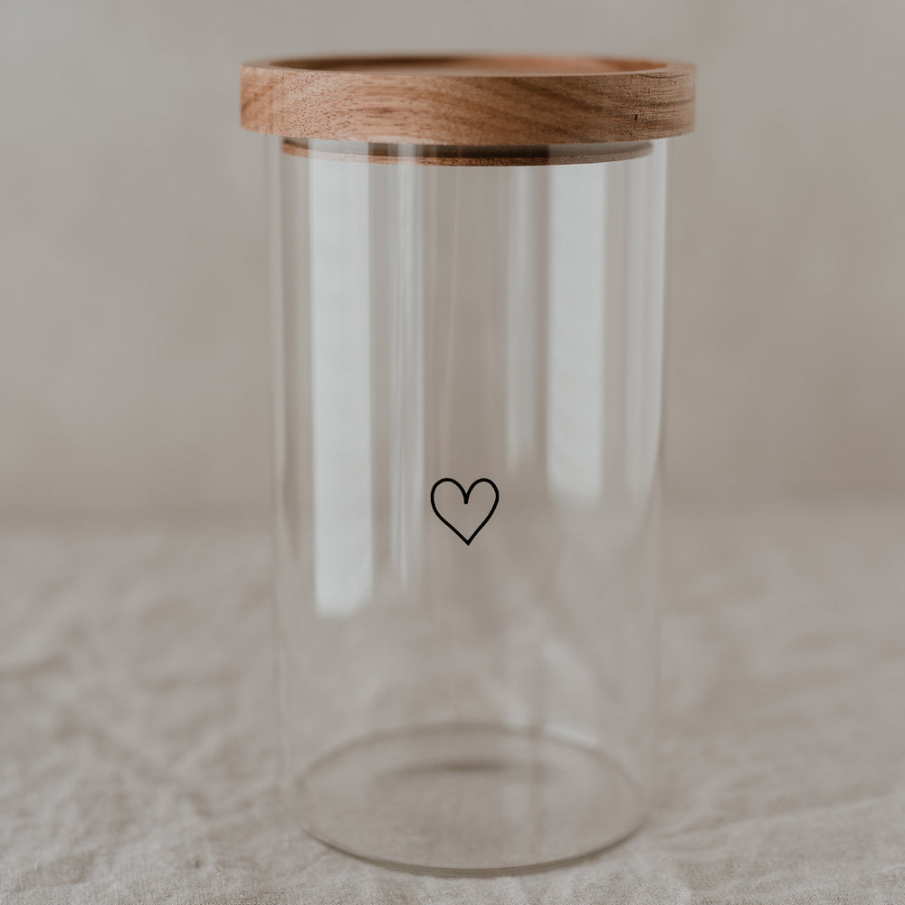 Pot à provisions Coeur Noir 19 cm