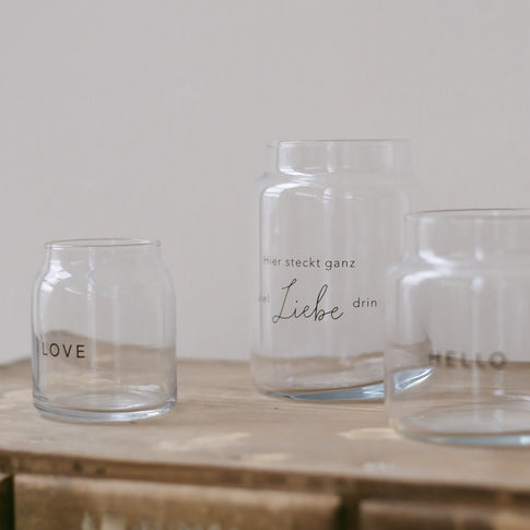 Vase en verre petit Love