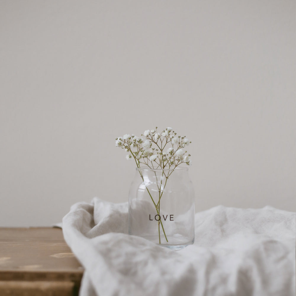 Vase en verre petit Love