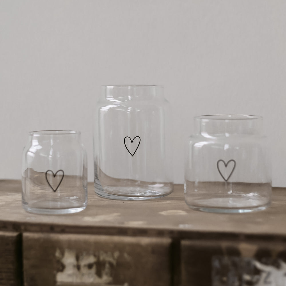 Vase en verre petit coeur