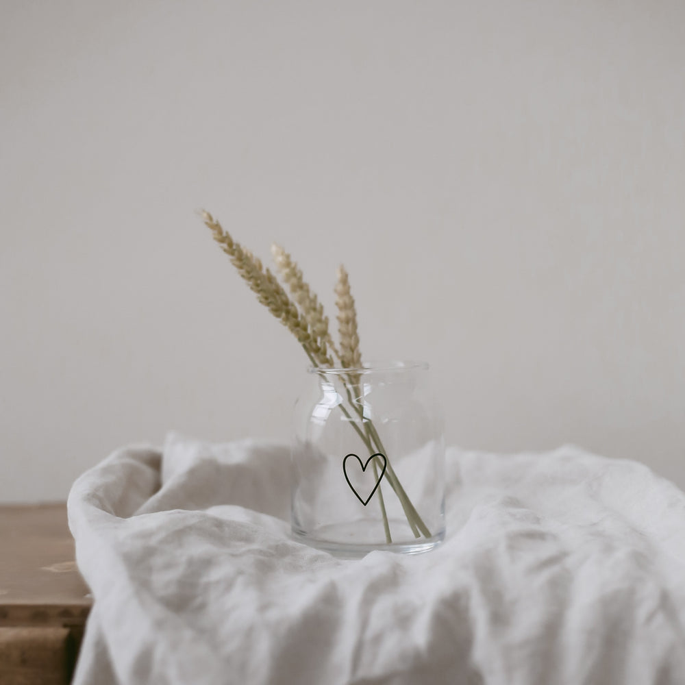 Vase en verre petit coeur