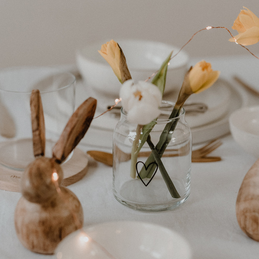 Vase en verre petit coeur