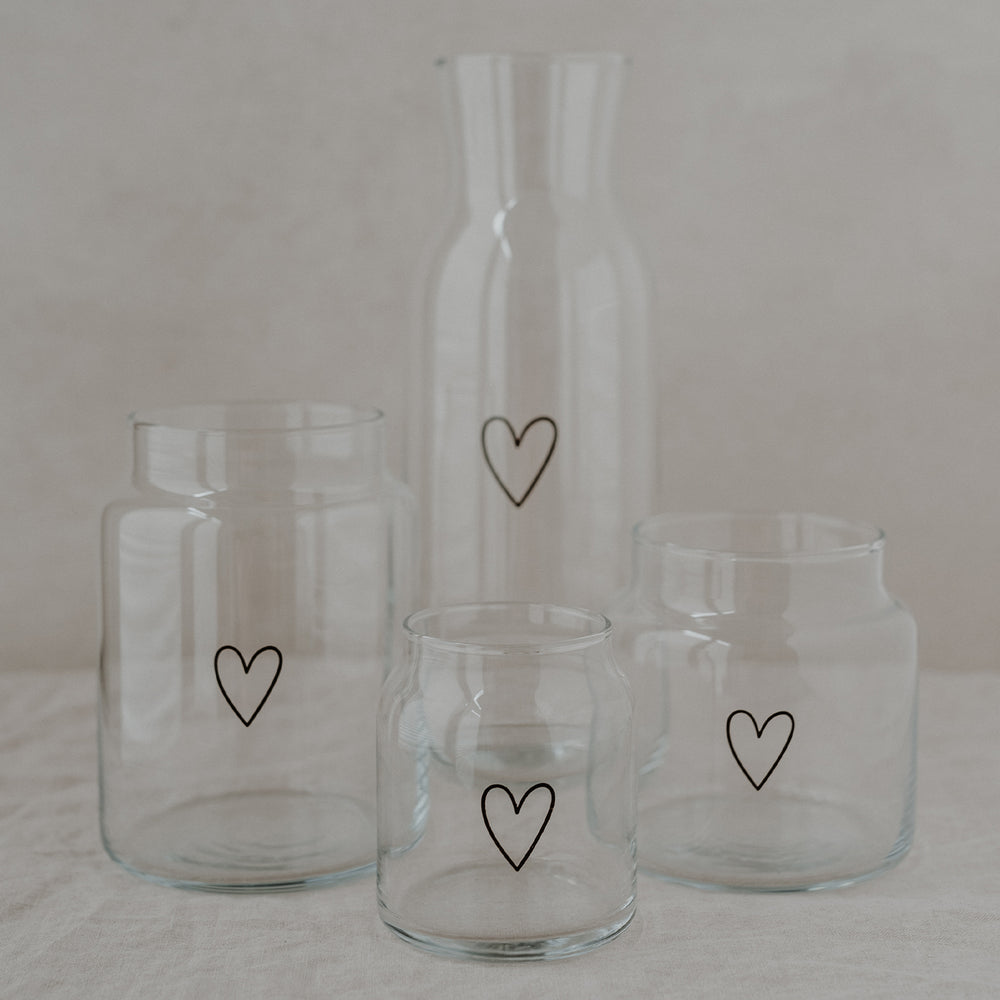 Vase en verre petit coeur
