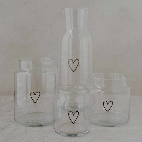 Vase en verre petit coeur
