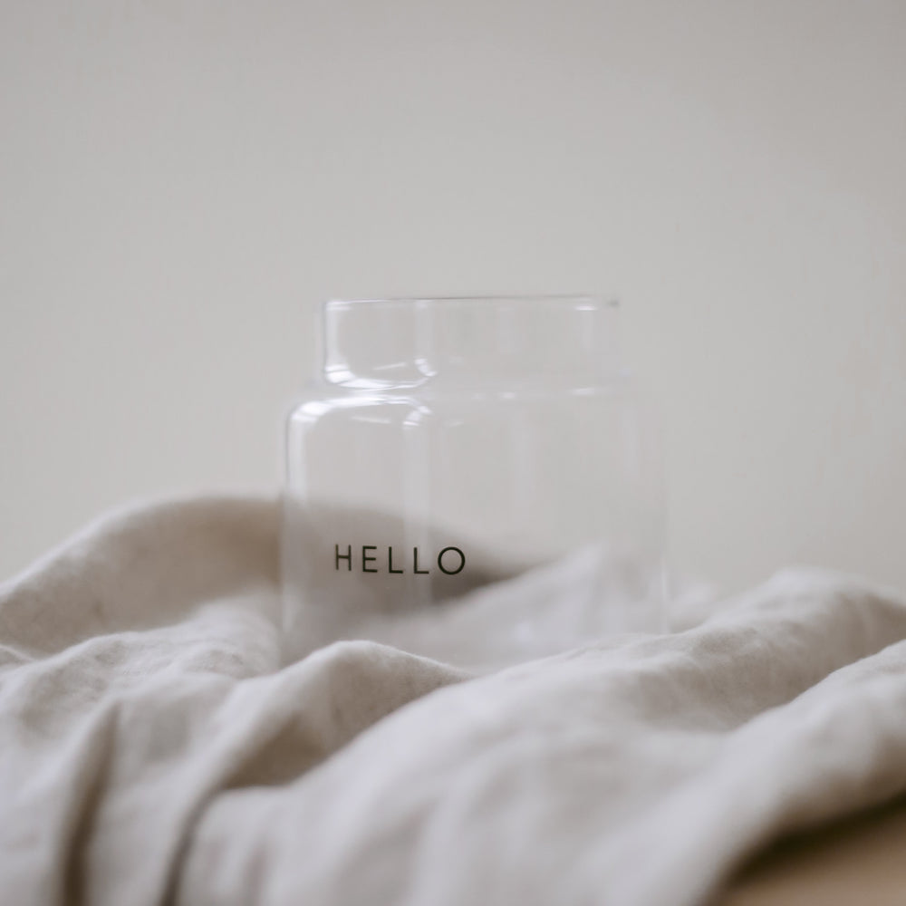 Vase moyen en verre Hello