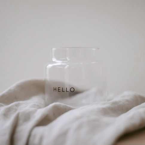 Vase moyen en verre Hello