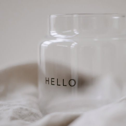 Vase moyen en verre Hello