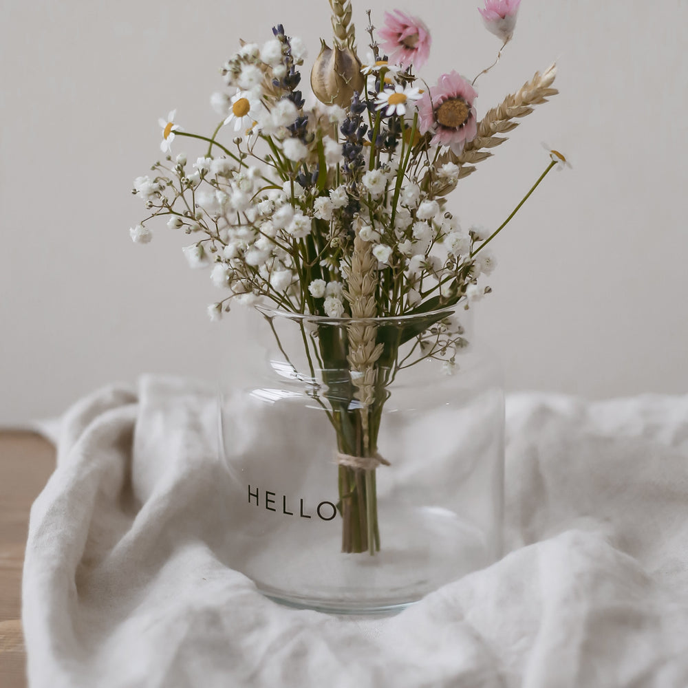 Vase moyen en verre Hello