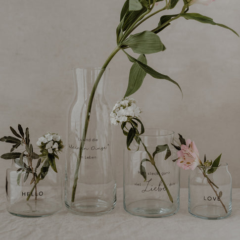 Vase moyen en verre Hello