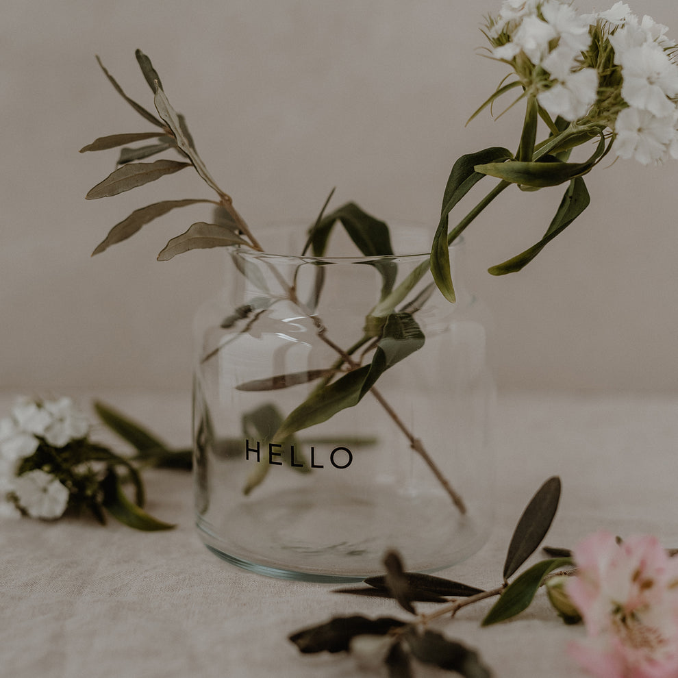 Vase moyen en verre Hello