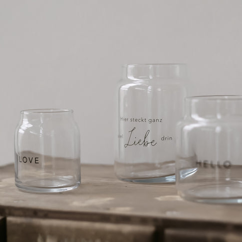 Vase aus Glas groß Liebe