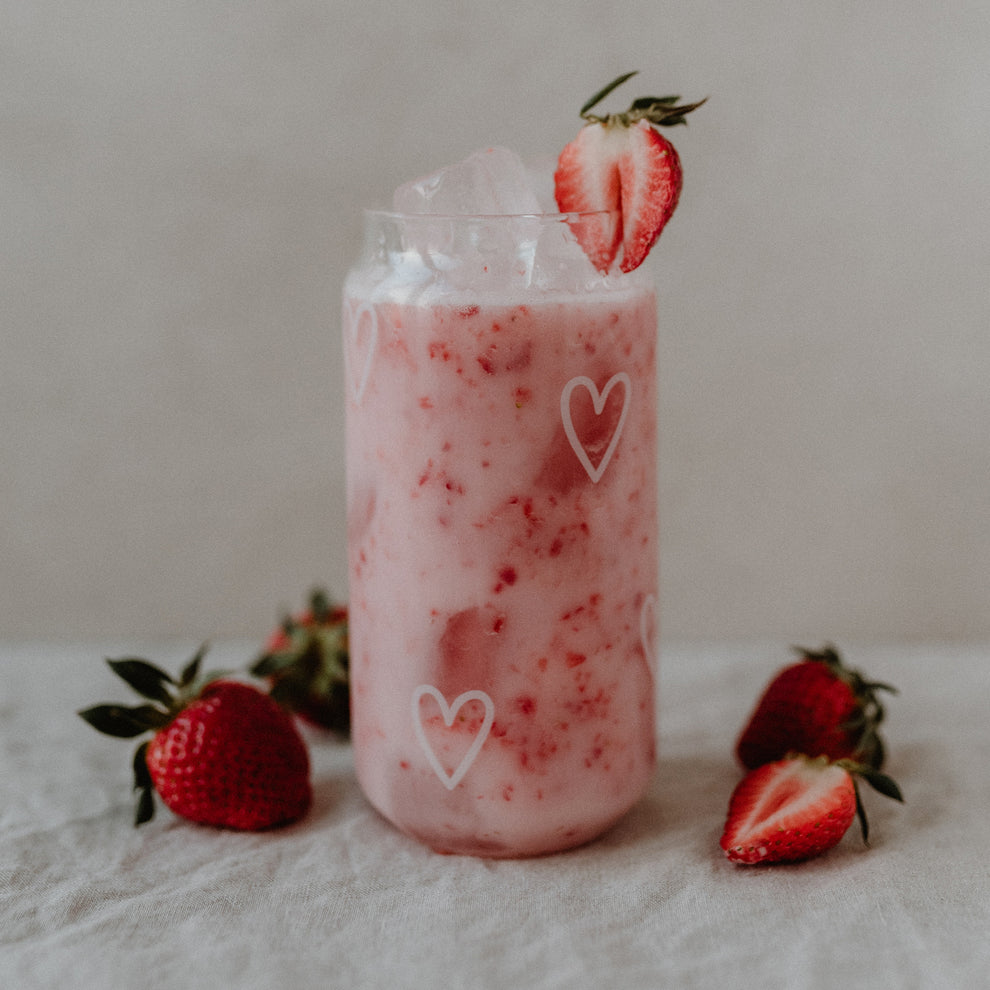 Hohes Trinkglas Herzen | Eulenschnitt 