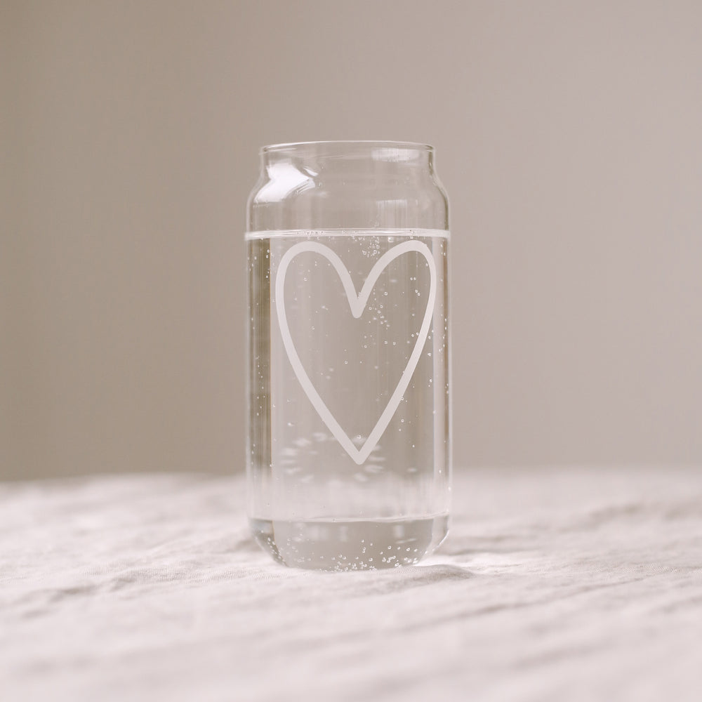 Hohes Trinkglas Herz | Eulenschnitt 