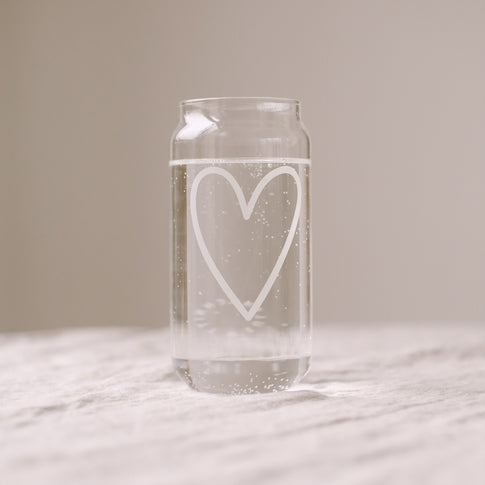 Hohes Trinkglas Herz | Eulenschnitt 