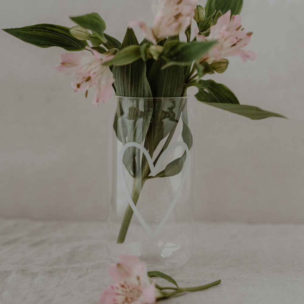 Hohes Trinkglas Herz | Eulenschnitt 