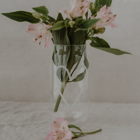 Hohes Trinkglas Herz | Eulenschnitt 