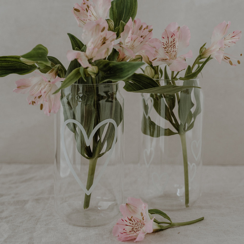 Hohes Trinkglas Herz | Eulenschnitt 