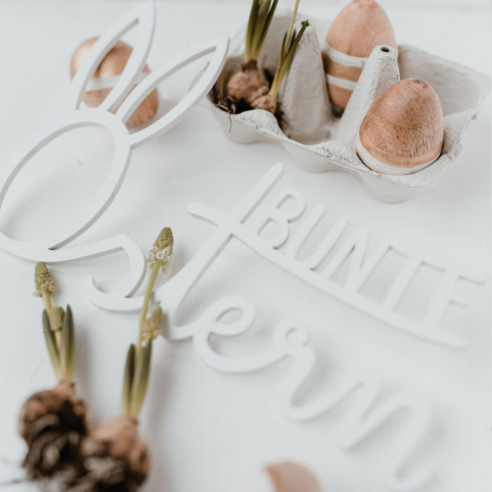 Lettrage en relief en bois Bunte Ostern/ Paques multicolor