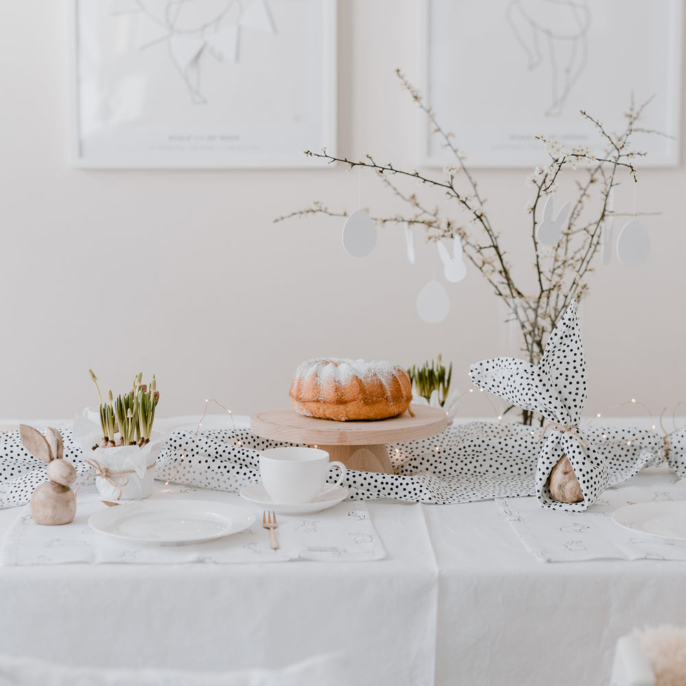 Holzanhänger Hase weiß im 8er Set