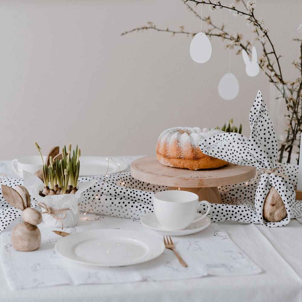 Holzanhänger Hase weiß im 8er Set