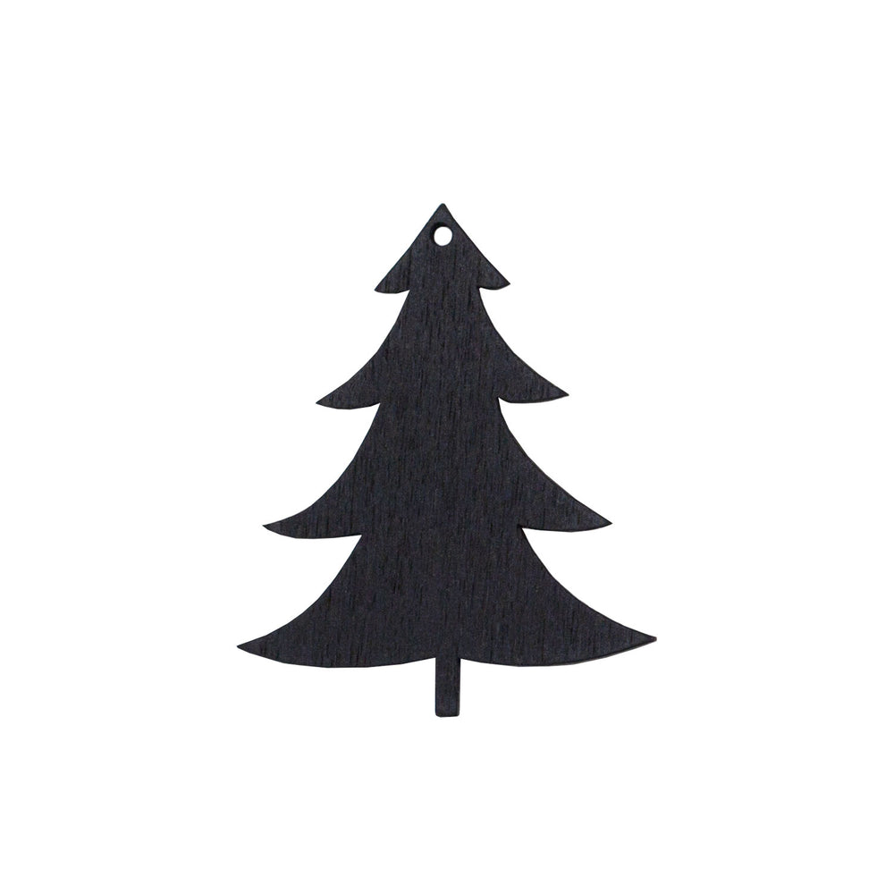 Pendentifs en bois sapin noir en lot de 8