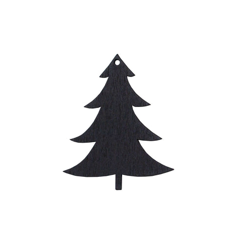 Pendentifs en bois sapin noir en lot de 8