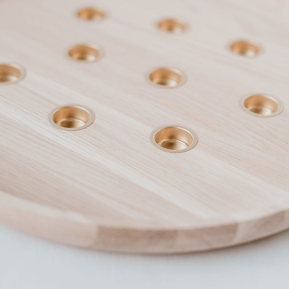 Chandelier rond en chêne