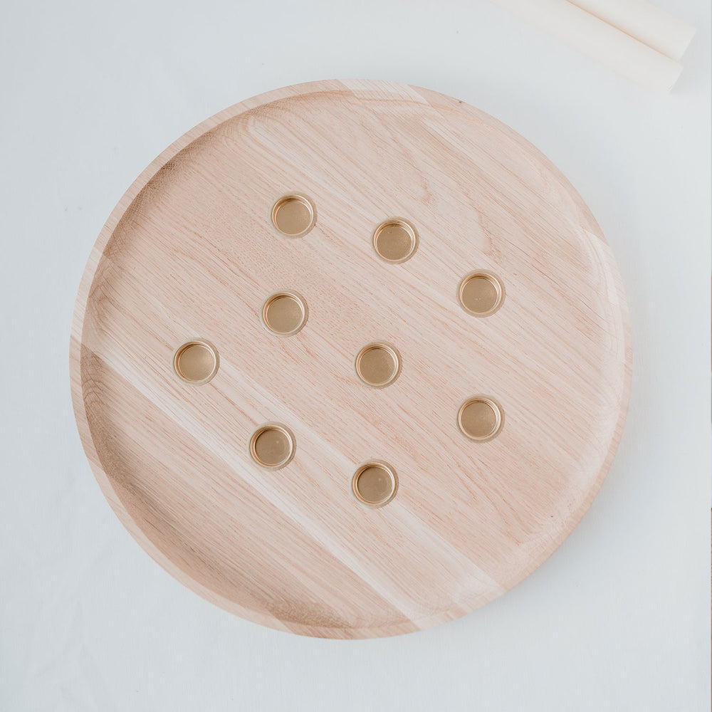 Chandelier rond en chêne