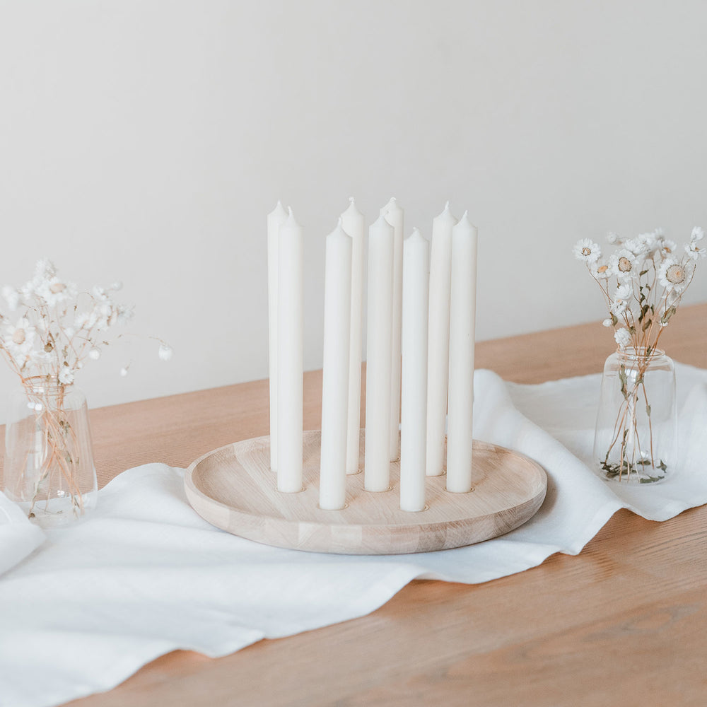 Chandelier rond en chêne