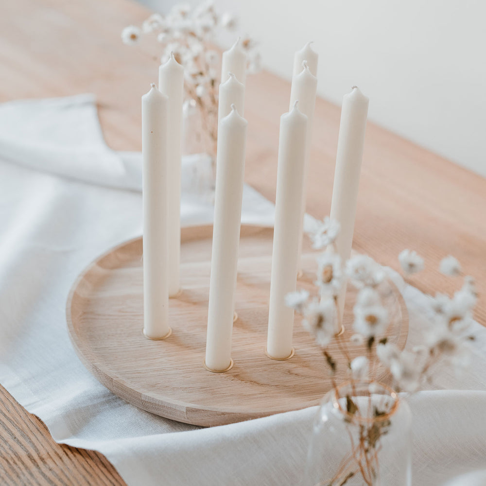 Chandelier rond en chêne