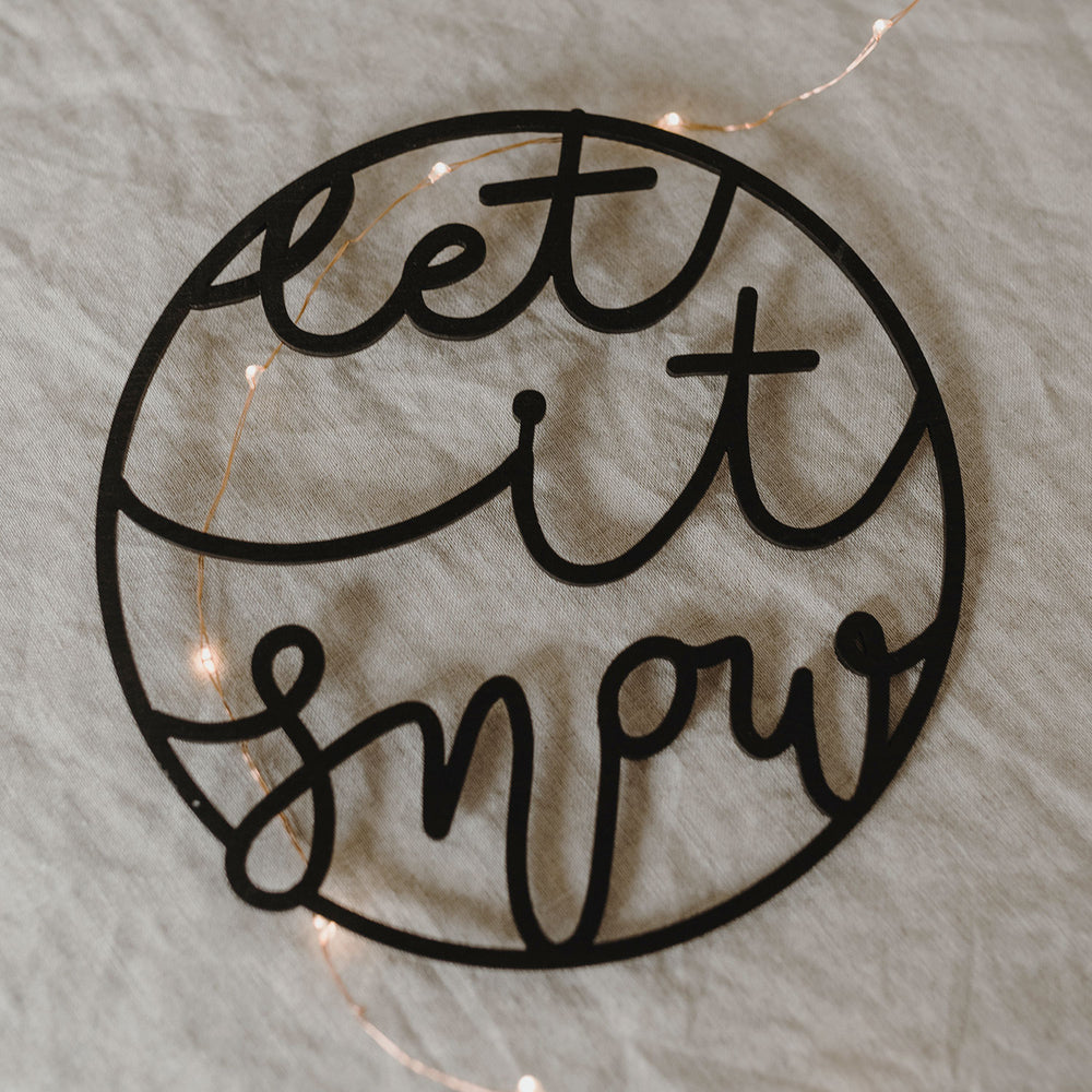 Couronne en bois Let it snow