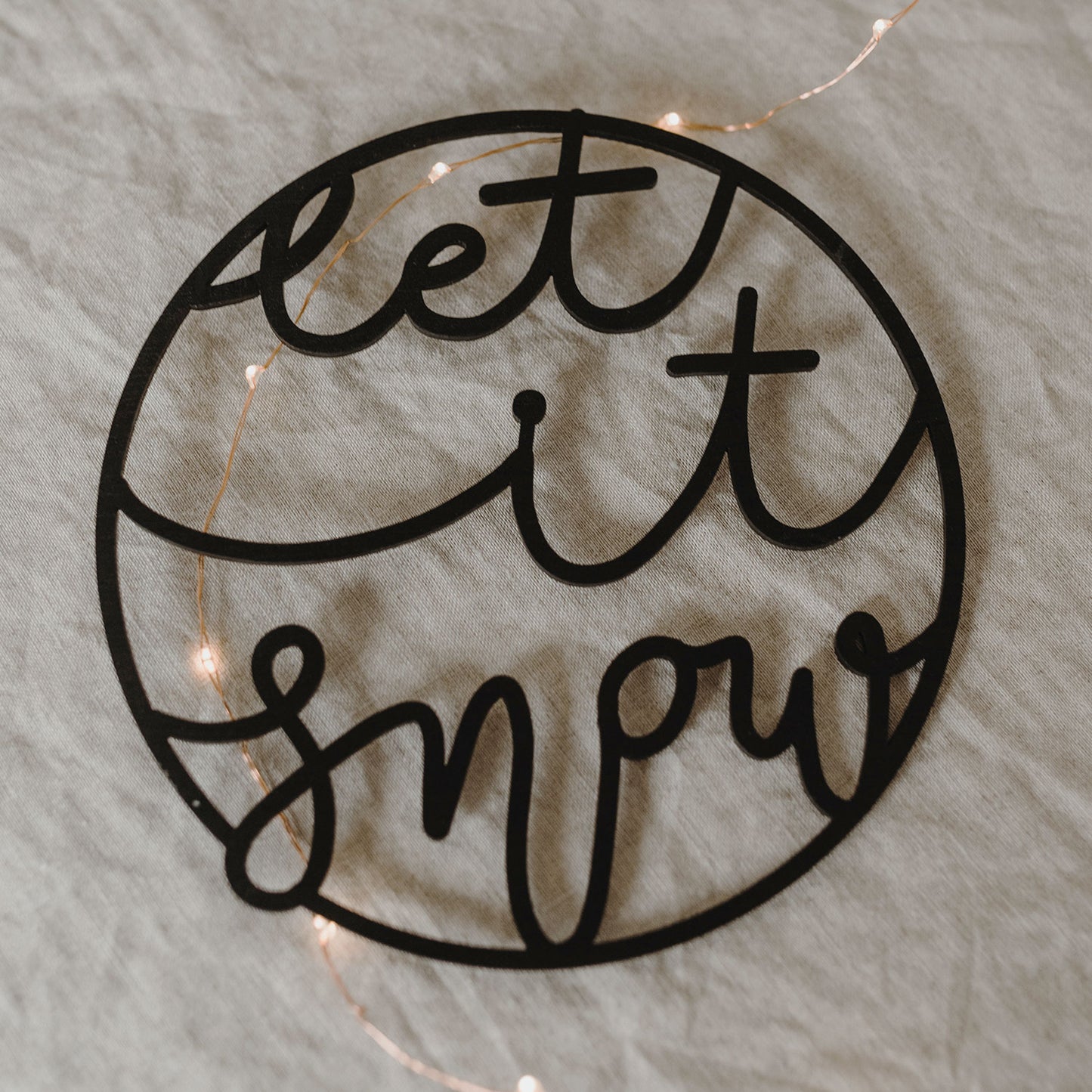 Couronne en bois Let it snow