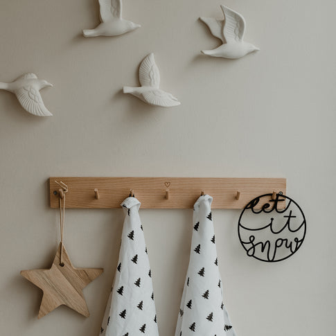 Couronne en bois Let it snow