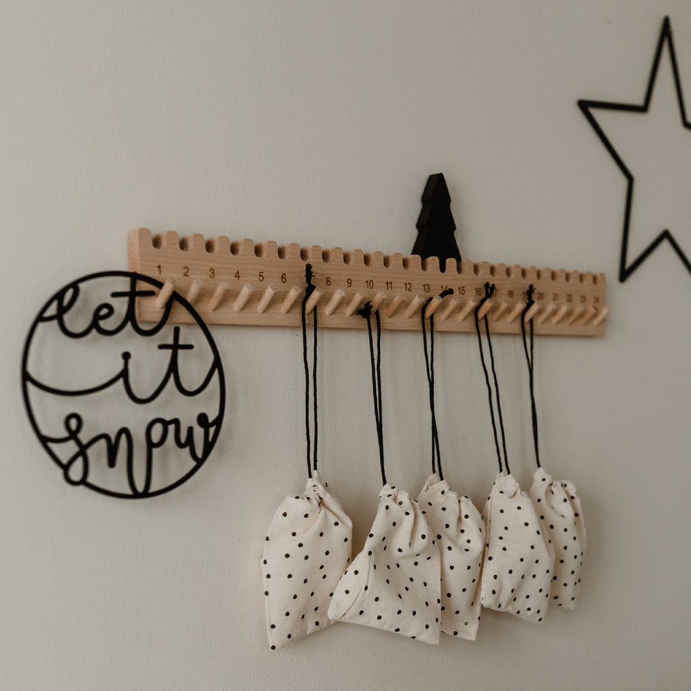 Couronne en bois Let it snow